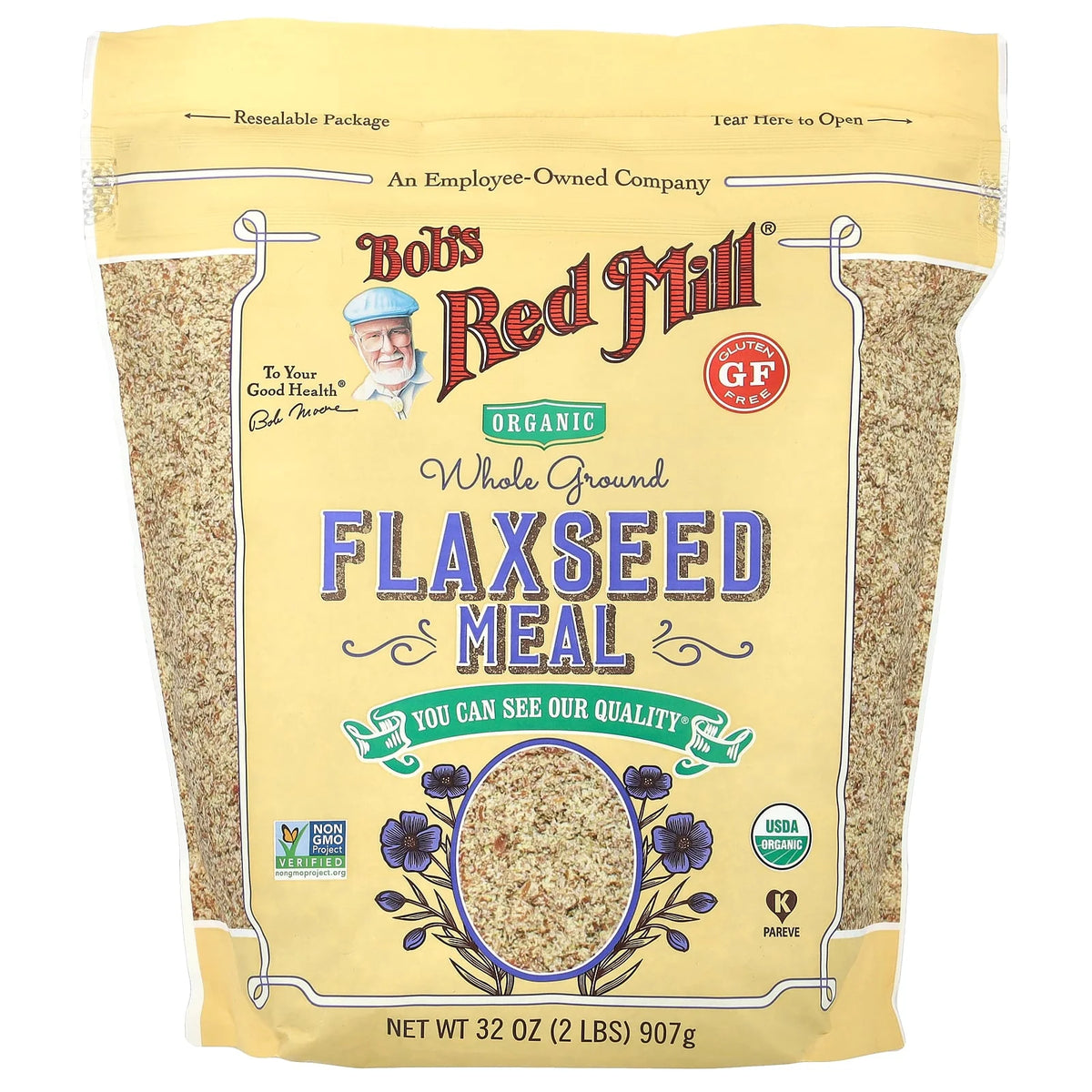 Bob's Red Mill, Organic Flaxseed Meal, Whole Ground, 32 oz (907 g)