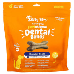 Zesty Paws, All-In-One  Functional Dental Bones, For Dogs, All Ages, Cinnamon, 28 Small Dental Bones, 8.4 oz (238 g)