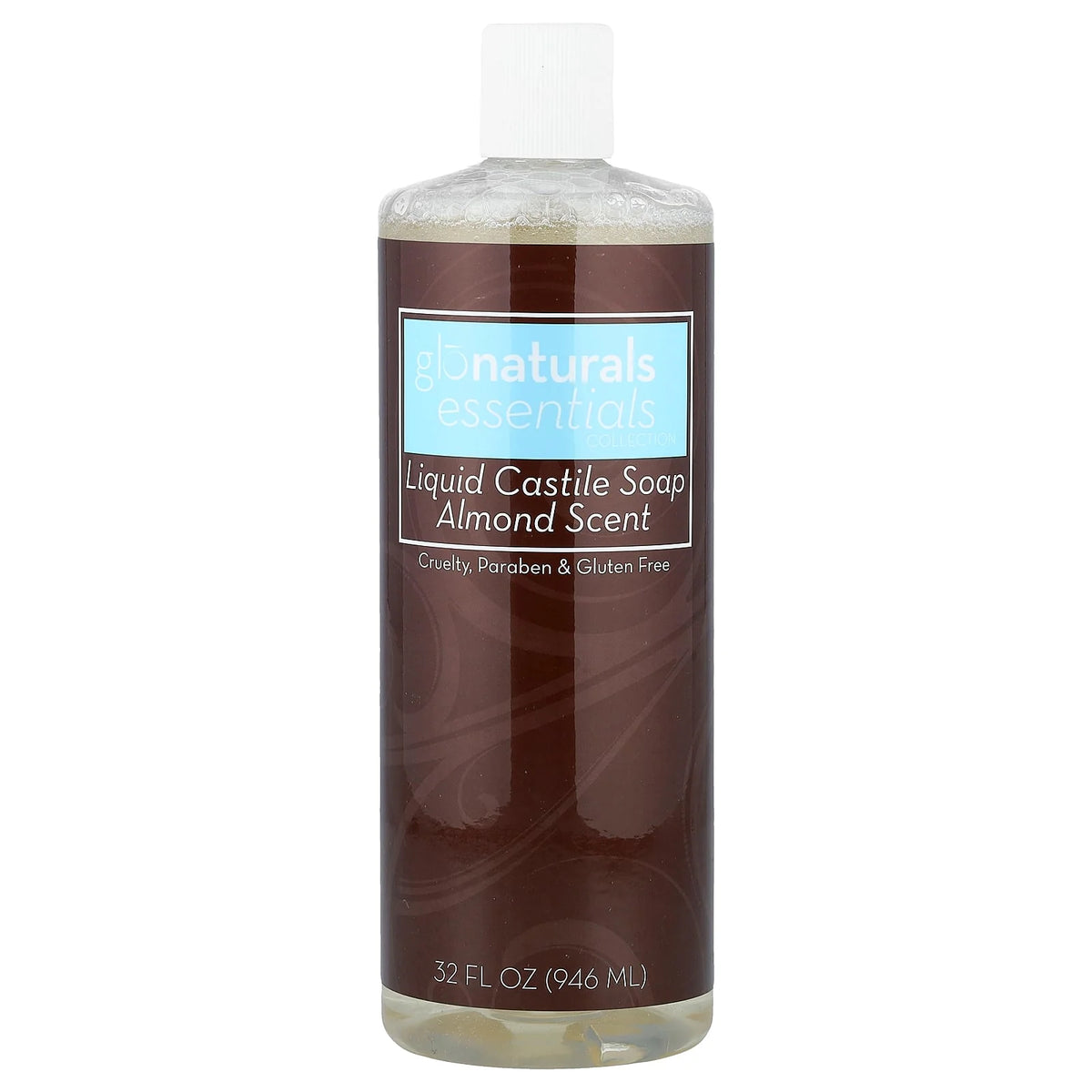Vitacost, glonaturals™ Essentials, Liquid Castile Soap, Almond, 32 fl oz (946 ml)