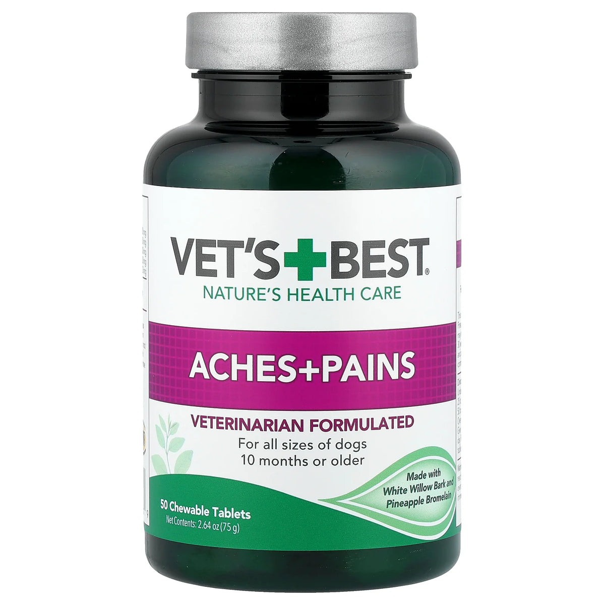 Vet's Best, Aches + Pains, For Dogs, All Sizes, 10 Months+, 50 Chewable Tablets, 2.64 oz (75 g)
