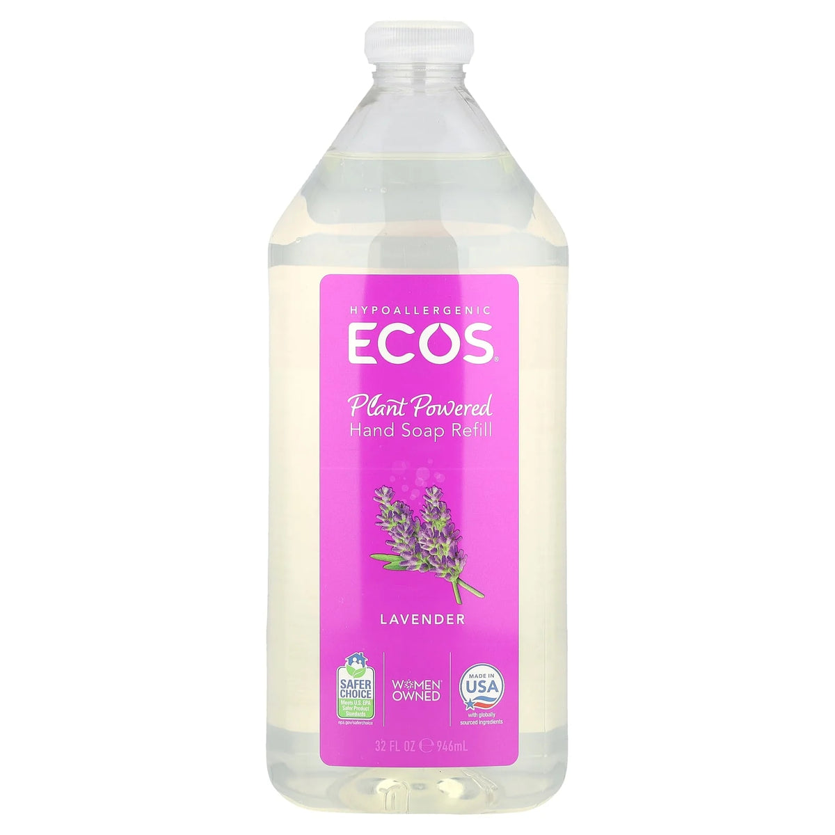 Ecos®, Plant Powered Hand Soap Refill, Lavender, 32 fl oz (946 ml)